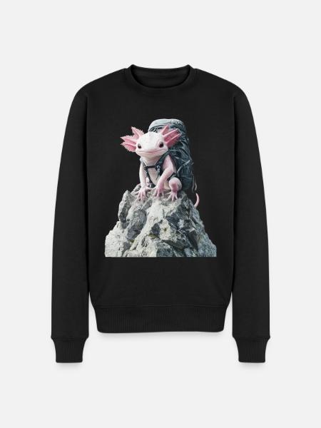 Axolotl - Männer Premium Bio Pullover - Schwarz