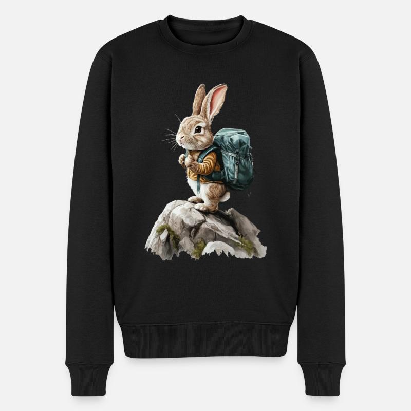 Kaninchen - Männer Premium Bio Pullover - Schwarz