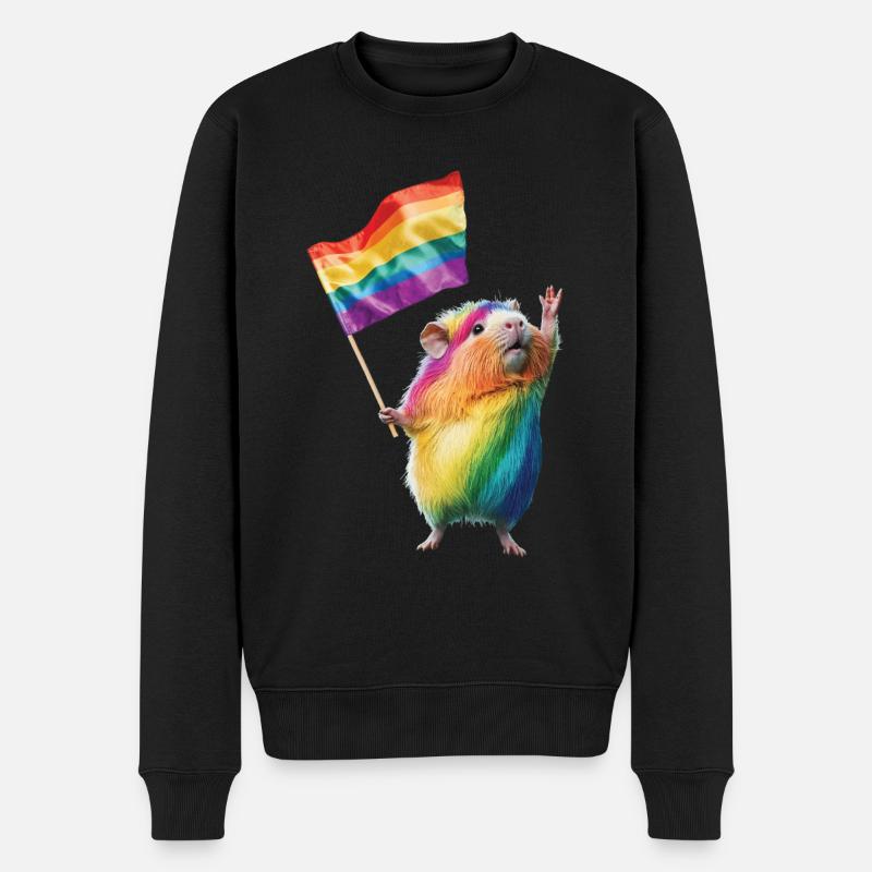 Meerschweinchen - Männer Premium Bio Pullover - Schwarz