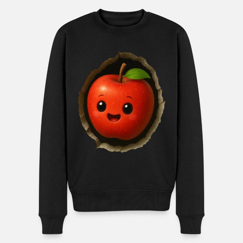 Apfel - Männer Premium Bio Pullover - Schwarz