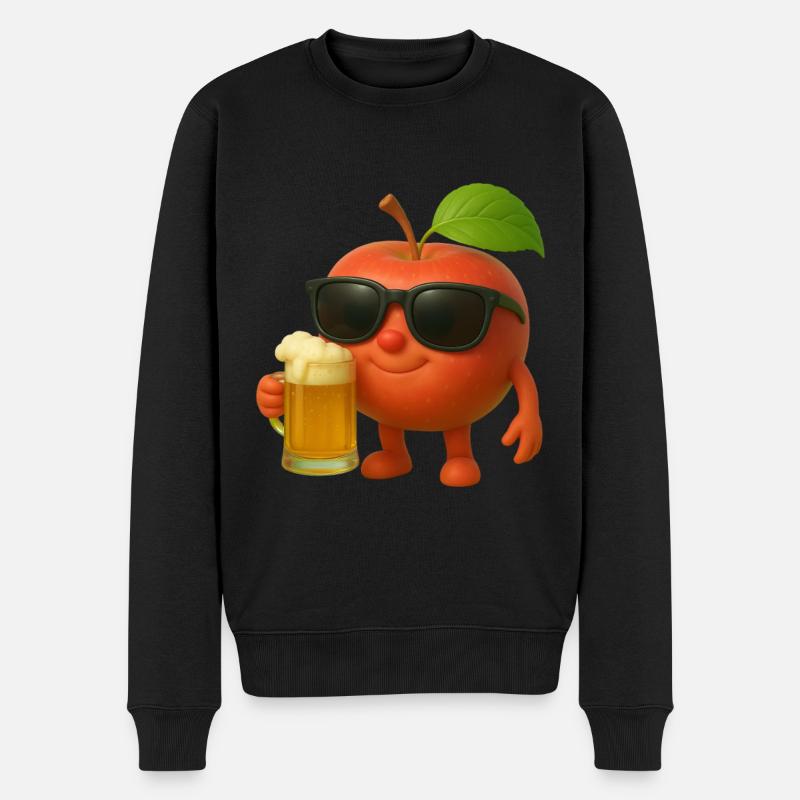 Apfelbier - Männer Premium Bio Pullover - Schwarz