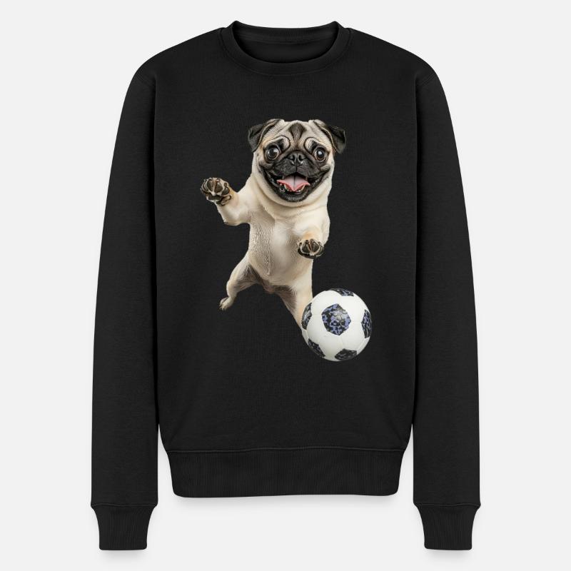 Mops - Männer Premium Bio Pullover - Schwarz