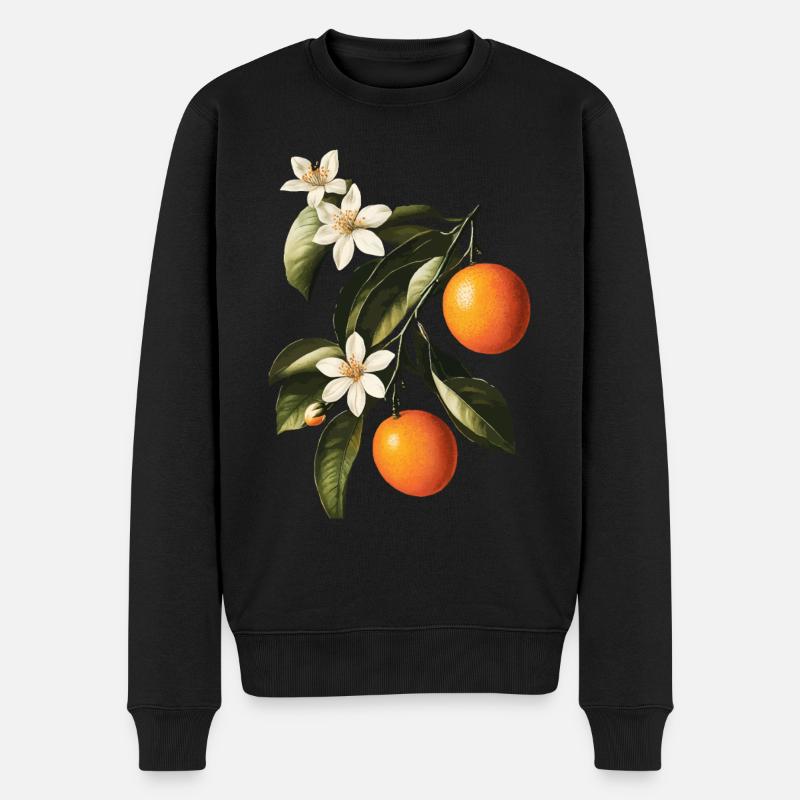 Orange - Männer Premium Bio Pullover - Schwarz
