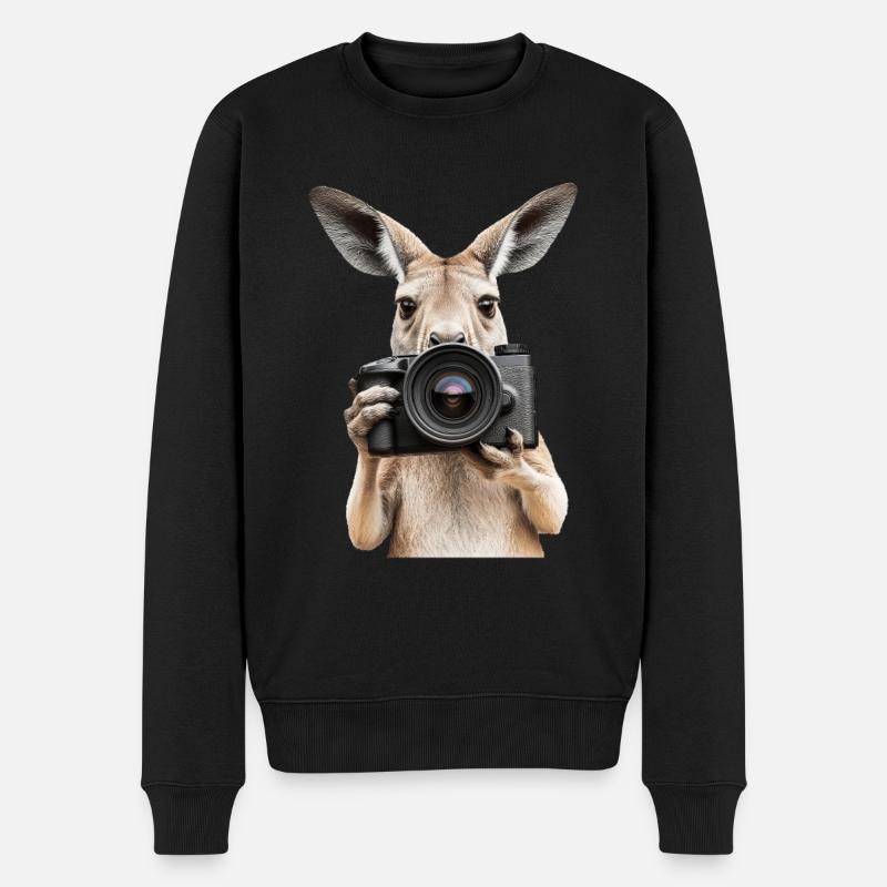 Känguru - Männer Premium Bio Pullover - Schwarz