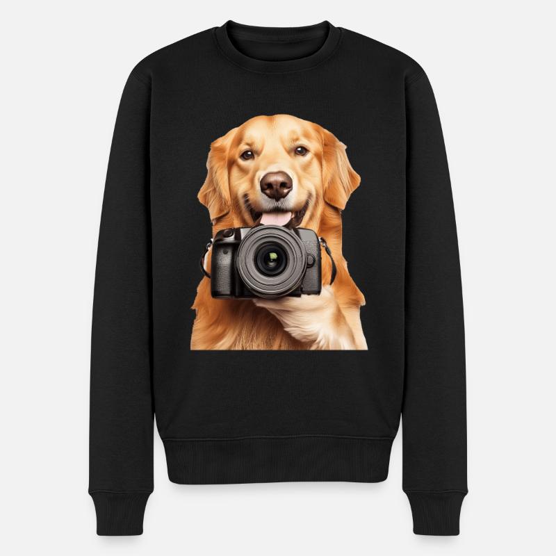 Golden Retriever - Männer Premium Bio Pullover - Schwarz