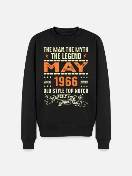 Birthday May 1966 - May 1966 - Men's Premium Organic Jumper - black