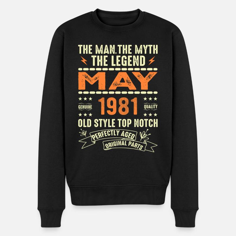 Anniversaire Mai 1981 - Mai 1981 - Pull Premium bio Homme - noir
