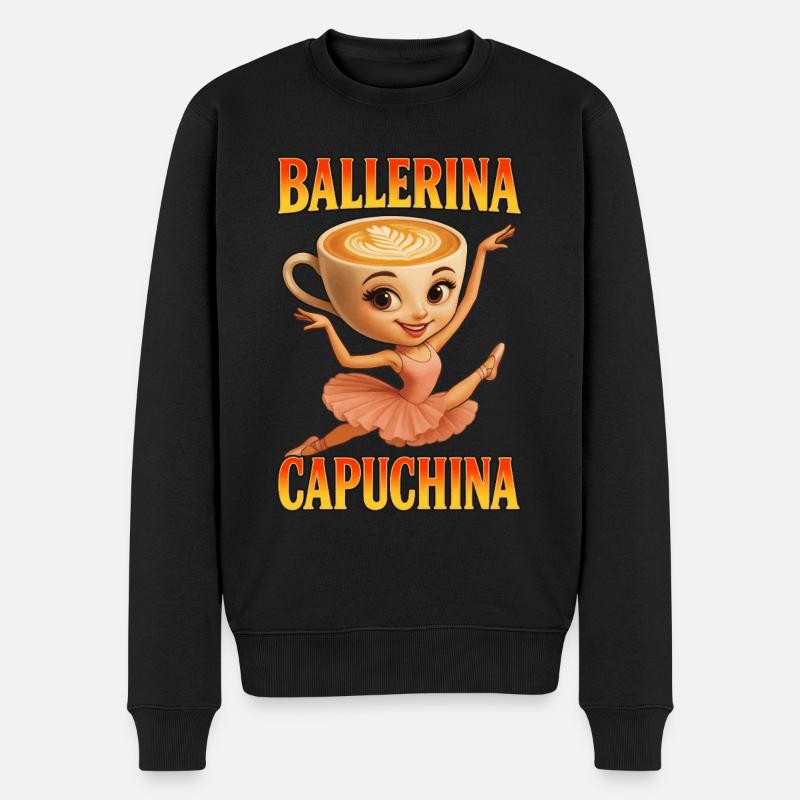 Ballerina Capuchina - Männer Premium Bio Pullover - Schwarz