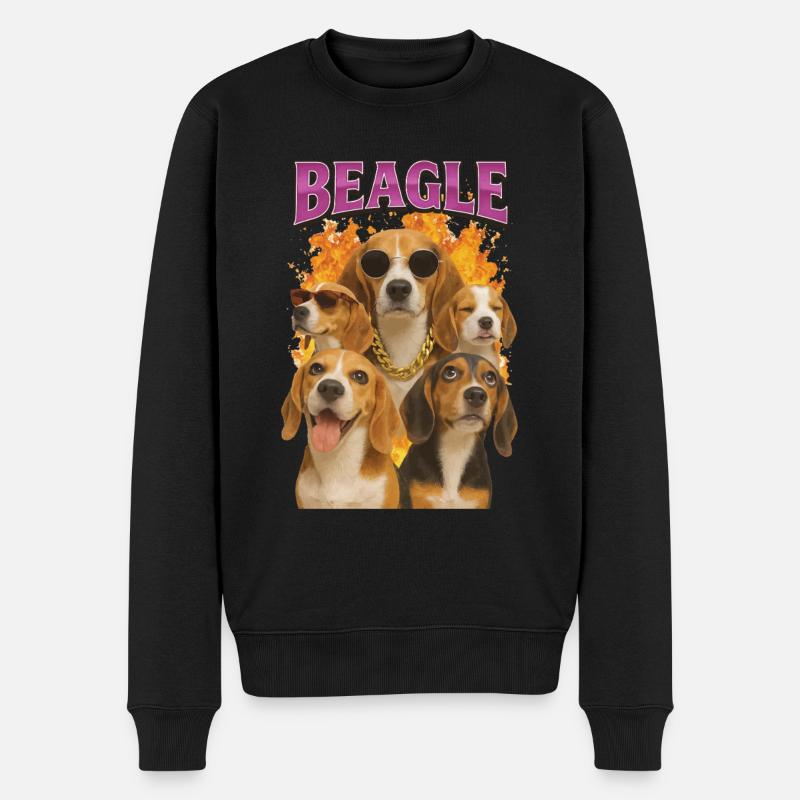 Beagle - Männer Premium Bio Pullover - Schwarz