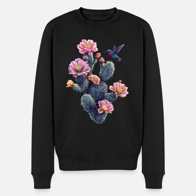 Kaktus - Männer Premium Bio Pullover - Schwarz