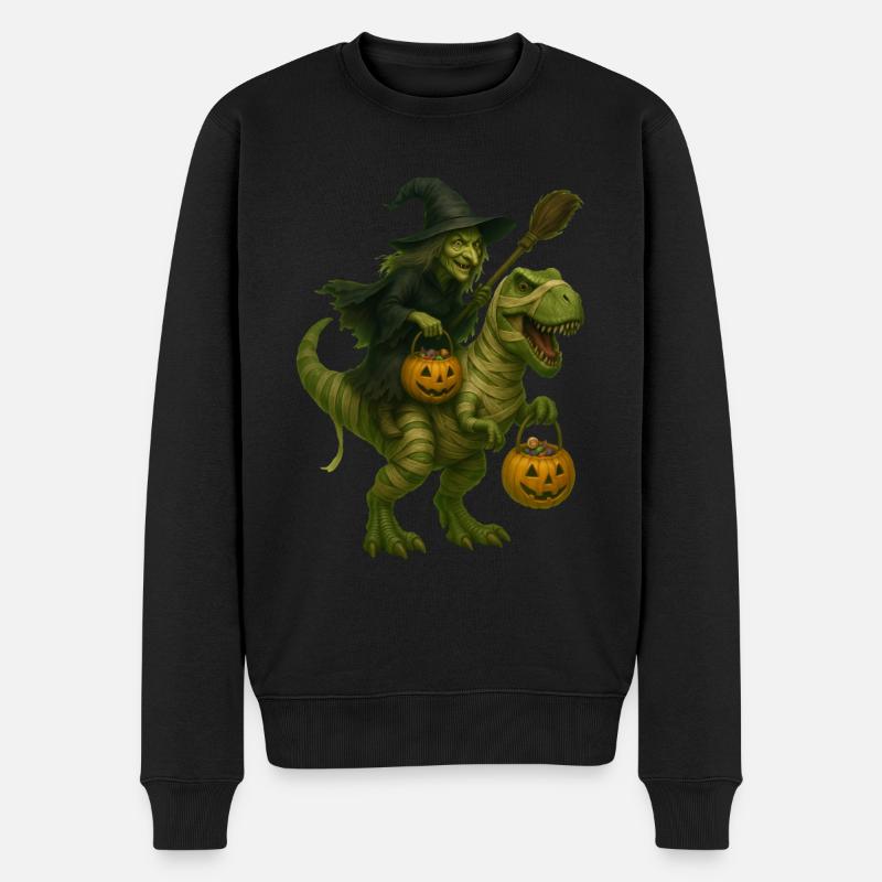T-Rex - Männer Premium Bio Pullover - Schwarz