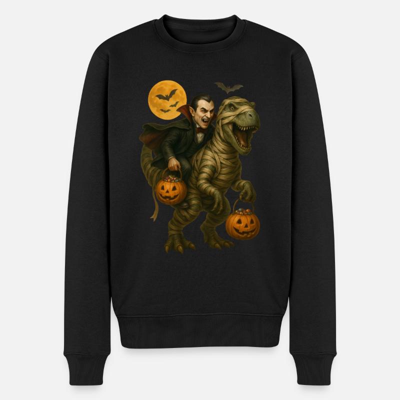 T-Rex - Männer Premium Bio Pullover - Schwarz