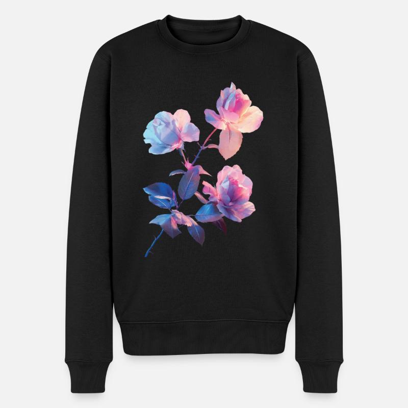 Rose - Männer Premium Bio Pullover - Schwarz