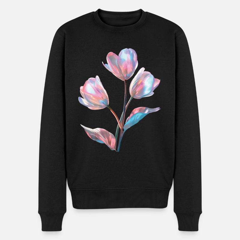 Tulpe - Männer Premium Bio Pullover - Schwarz