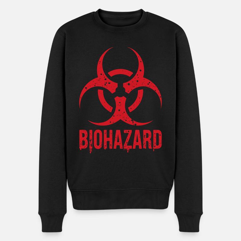 Biohazard Grunge Zombies Apokalypse Horror - Männer Premium Bio Pullover - Schwarz