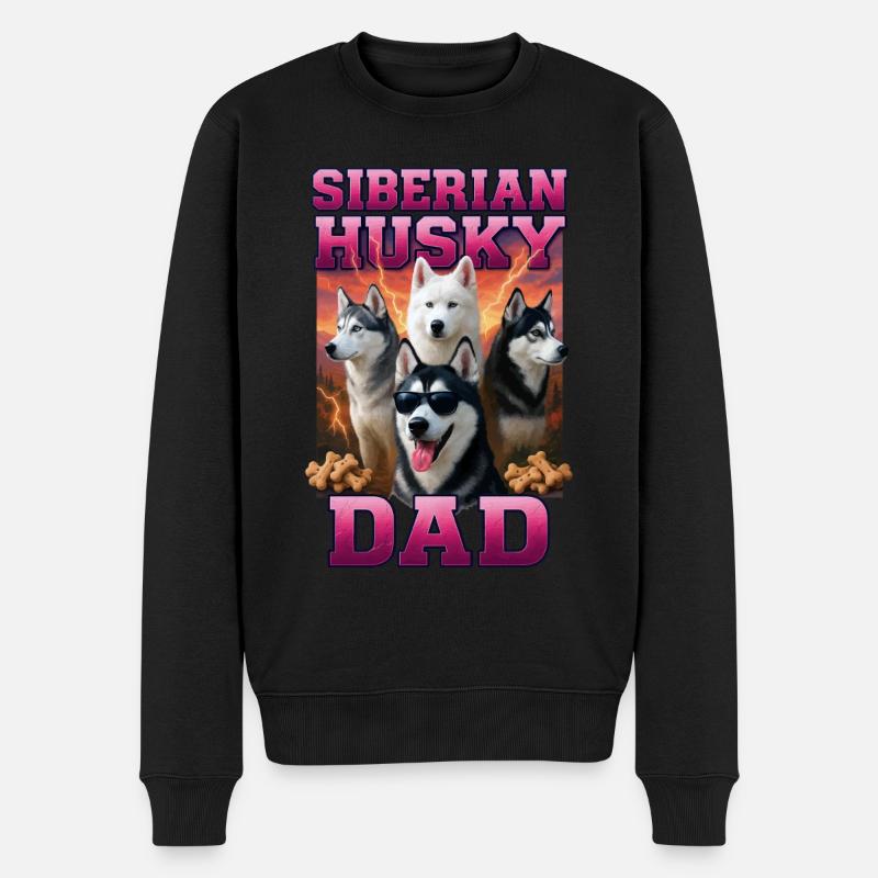 Sibirischer Husky - Männer Premium Bio Pullover - Schwarz