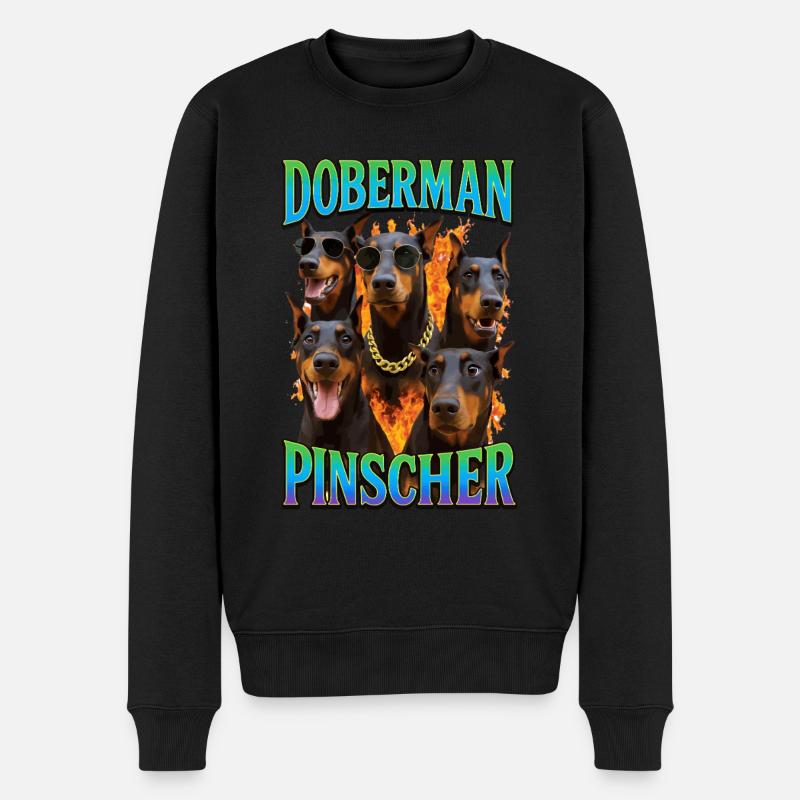 Dobermann - Männer Premium Bio Pullover - Schwarz