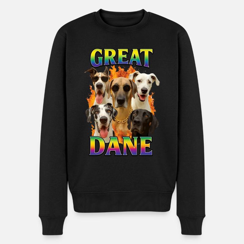 Deutsche Dogge - Männer Premium Bio Pullover - Schwarz