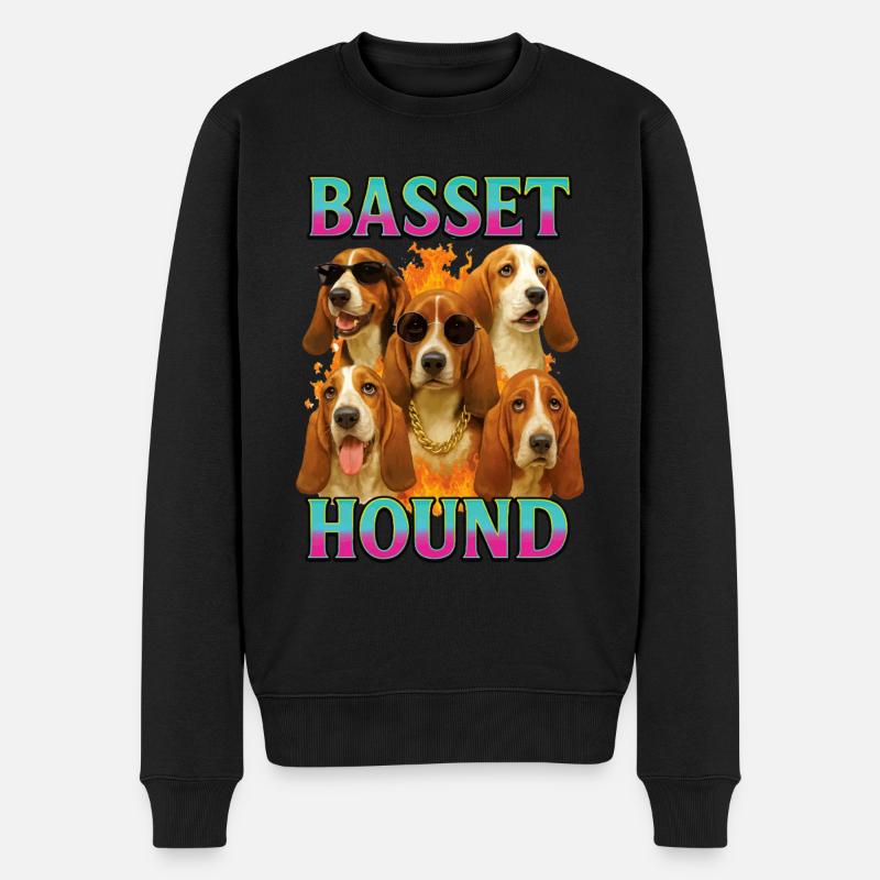Basset - Männer Premium Bio Pullover - Schwarz