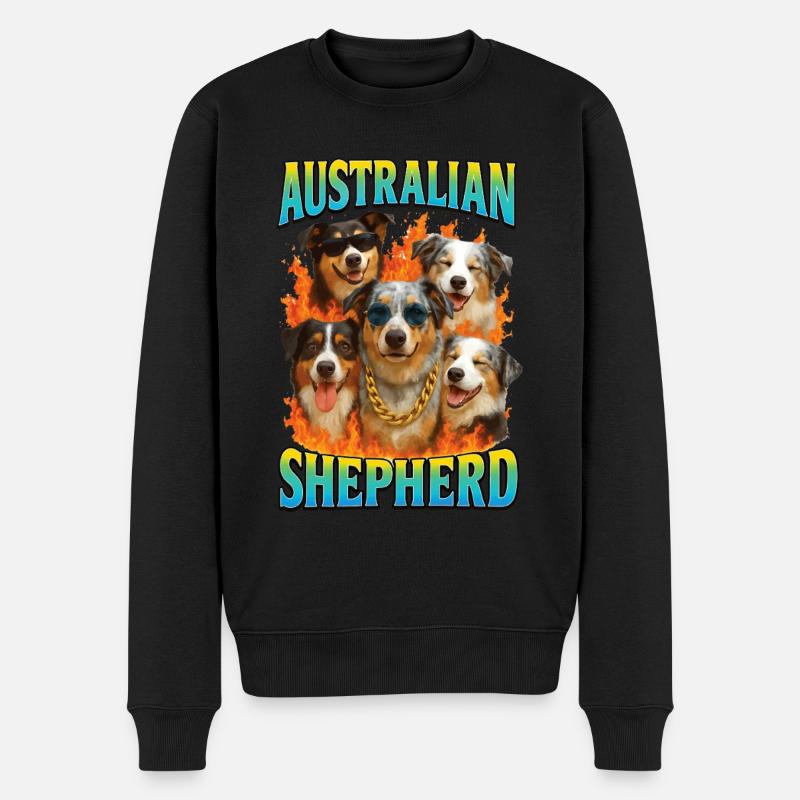 Australischer Schäferhund - Männer Premium Bio Pullover - Schwarz