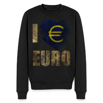 EURO I love Euro - Men's Premium Organic Jumper - black - Front - Nico (187cm)