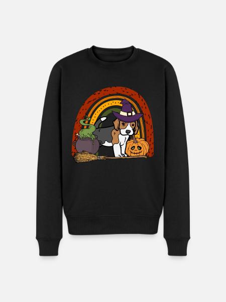 Süßer Beagle Halloween Hund - Männer Premium Bio Pullover - Schwarz