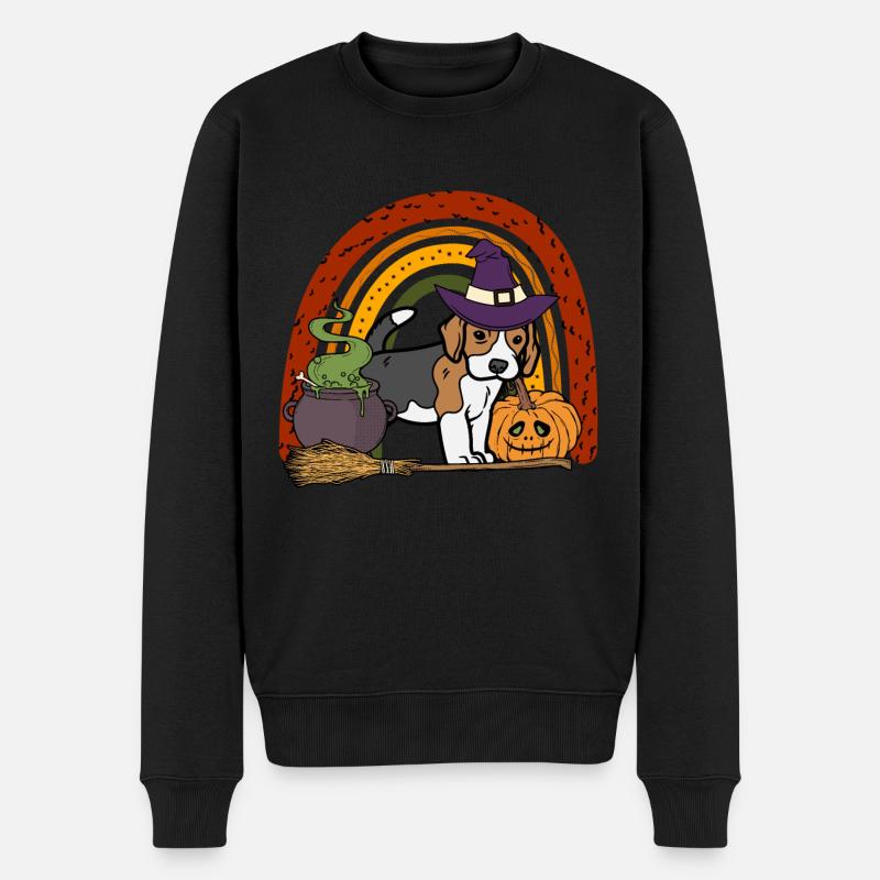 Süßer Beagle Halloween Hund - Männer Premium Bio Pullover - Schwarz