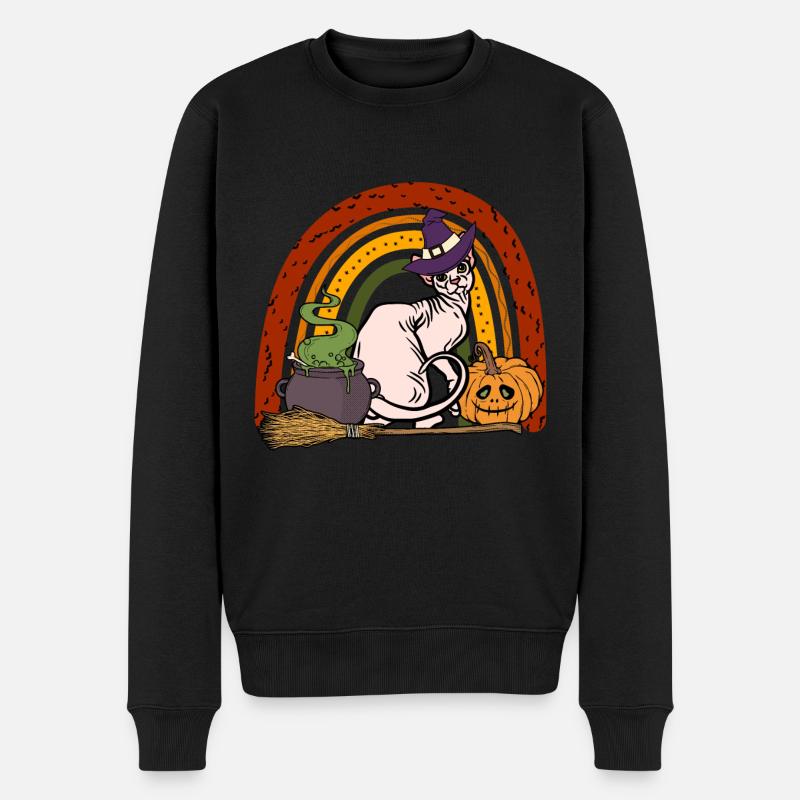 Sphynx Chat d’Halloween - Pull Premium bio Homme - noir