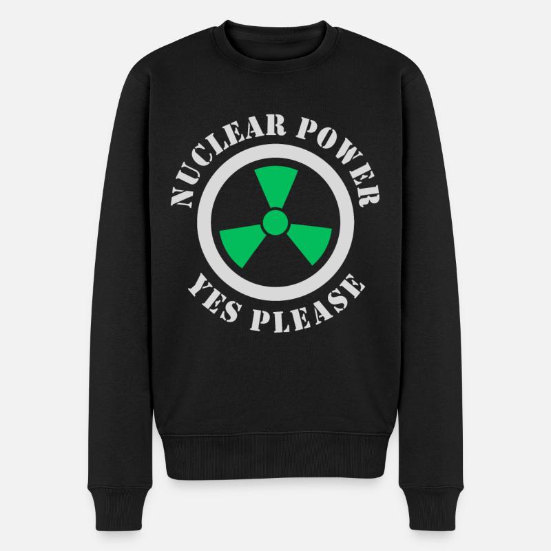 Atomkraft, Ja bitte, Kernenergie - Männer Premium Bio Pullover - Schwarz