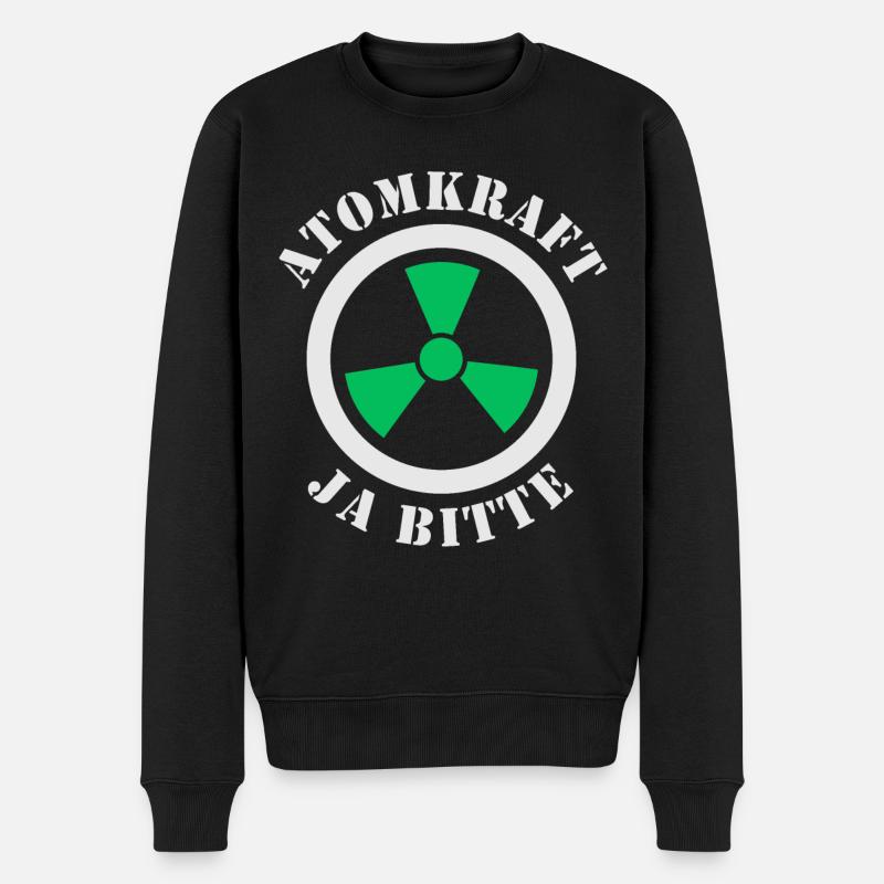 Atomkraft, Ja bitte - Männer Premium Bio Pullover - Schwarz
