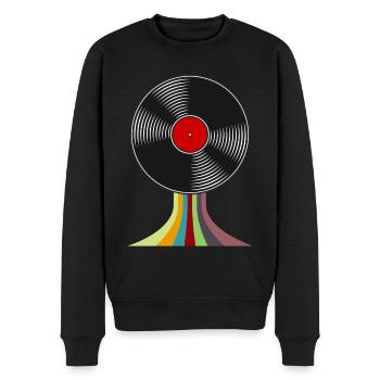 Disque vinyle - retro - musique - vintage - DJ - Pull Premium bio Homme - noir - Devant - Nico (187cm)