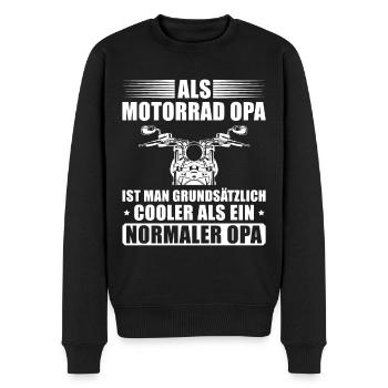 Motorrad Opa Vatertag Motorradfahrer Geschenk - Männer Premium Bio Pullover - Schwarz - Vorne - Nico (187cm)