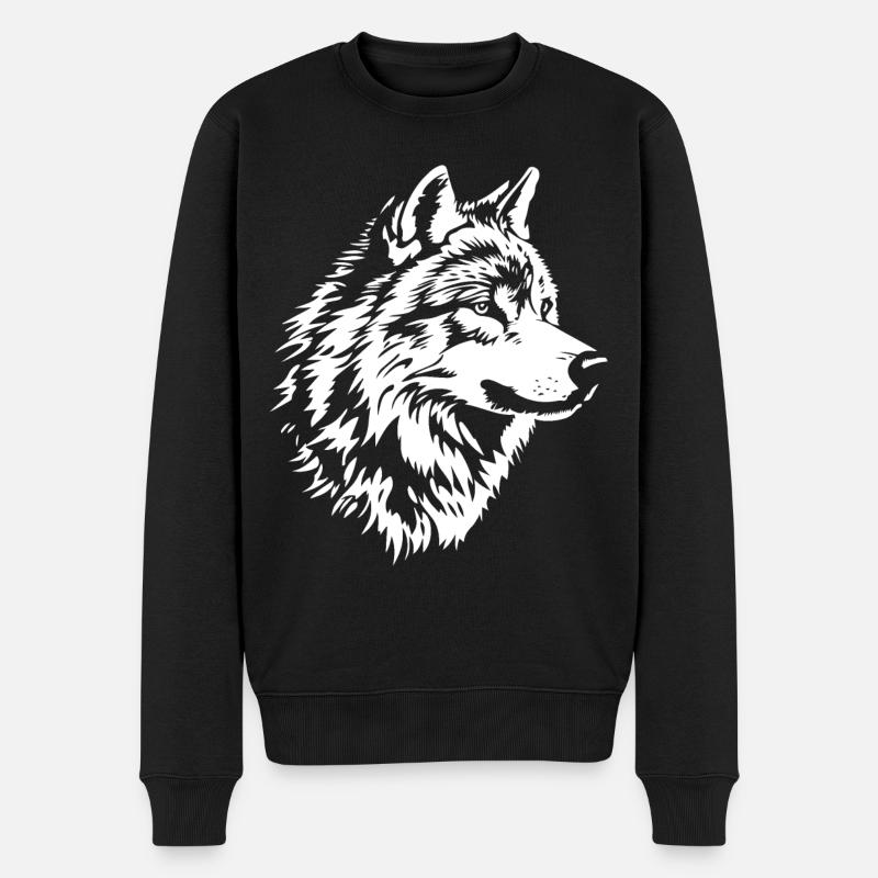 Visage de loup - Pull Premium bio Homme - noir