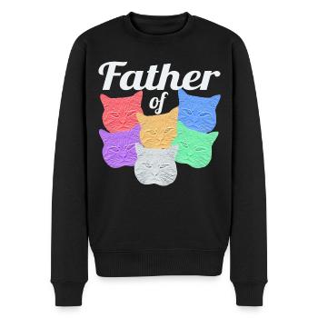 Katzenvater - Père des chats - Pull Premium bio Homme - noir - Devant - Nico (187cm)