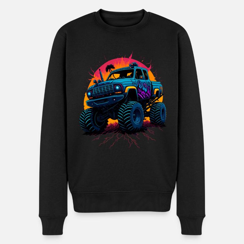 Monstertruck - Männer Premium Bio Pullover - Schwarz
