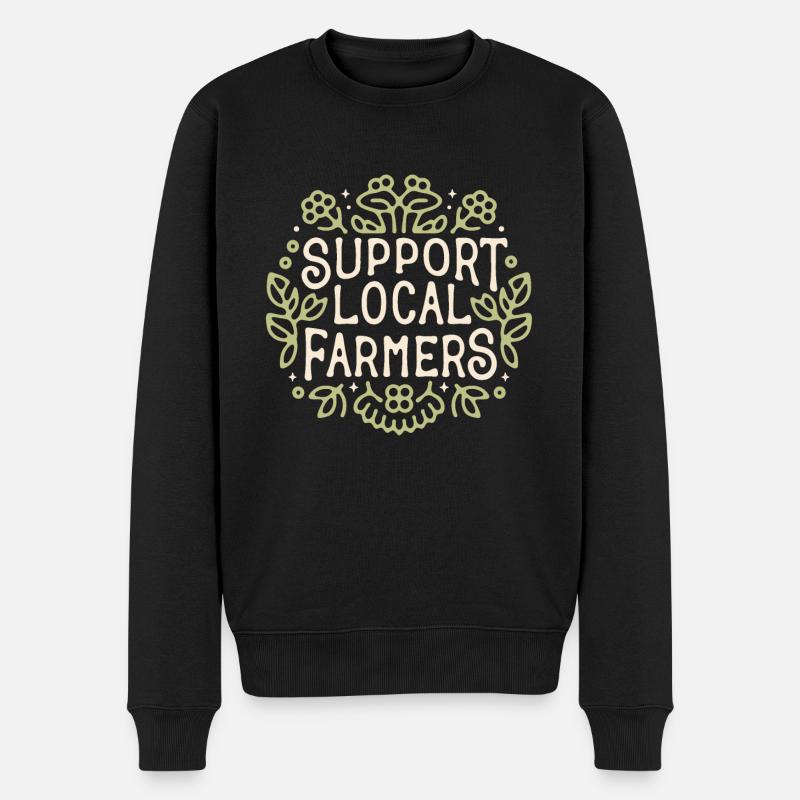 Je soutiens les agriculteurs - Pull Premium bio Homme - noir