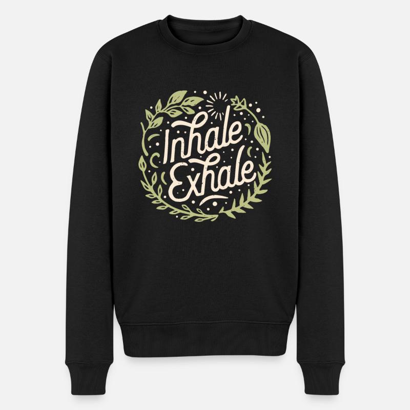 Inhale exhale inspire expire - Pull Premium bio Homme - noir