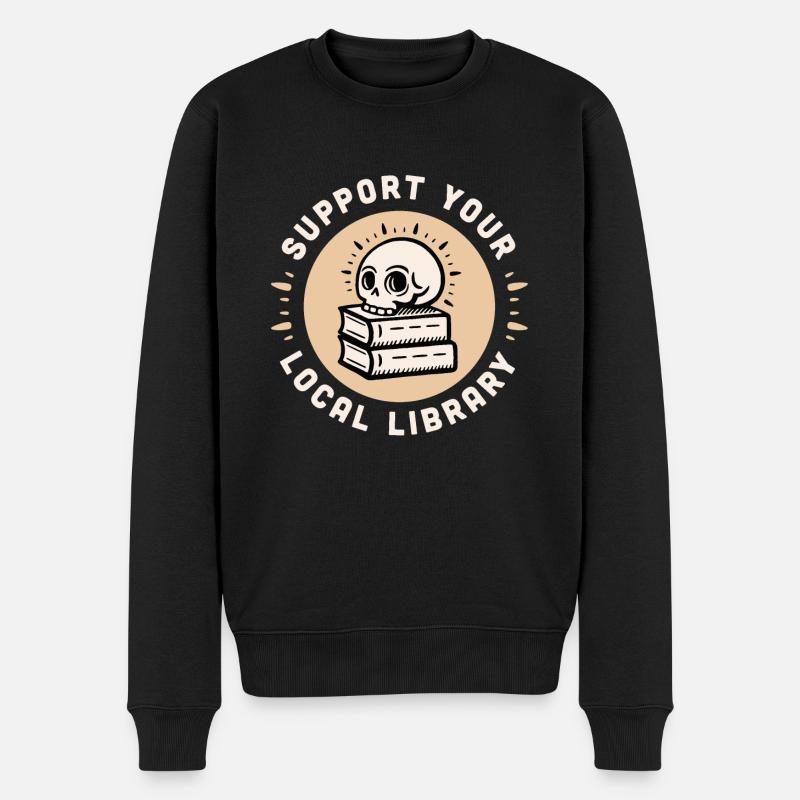 Soutenez votre bibliothèque locale bibliothécaire - Pull Premium bio Homme - noir