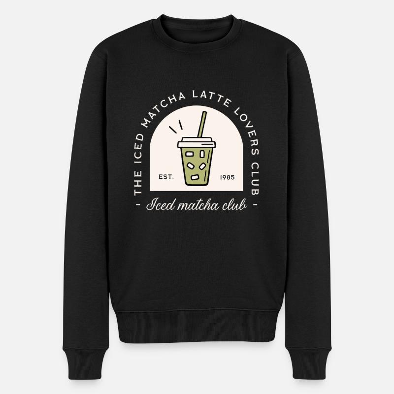 Iced matcha latte boisson japonaise humour - Pull Premium bio Homme - noir