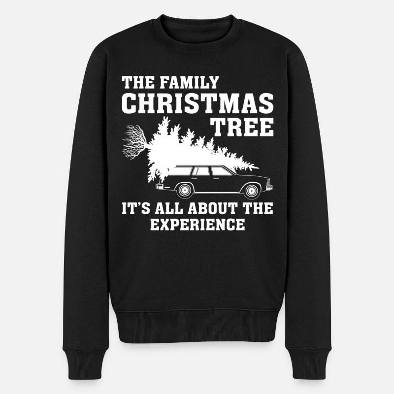 Der Familien-Weihnachtsbaum - Männer Premium Bio Pullover - Schwarz