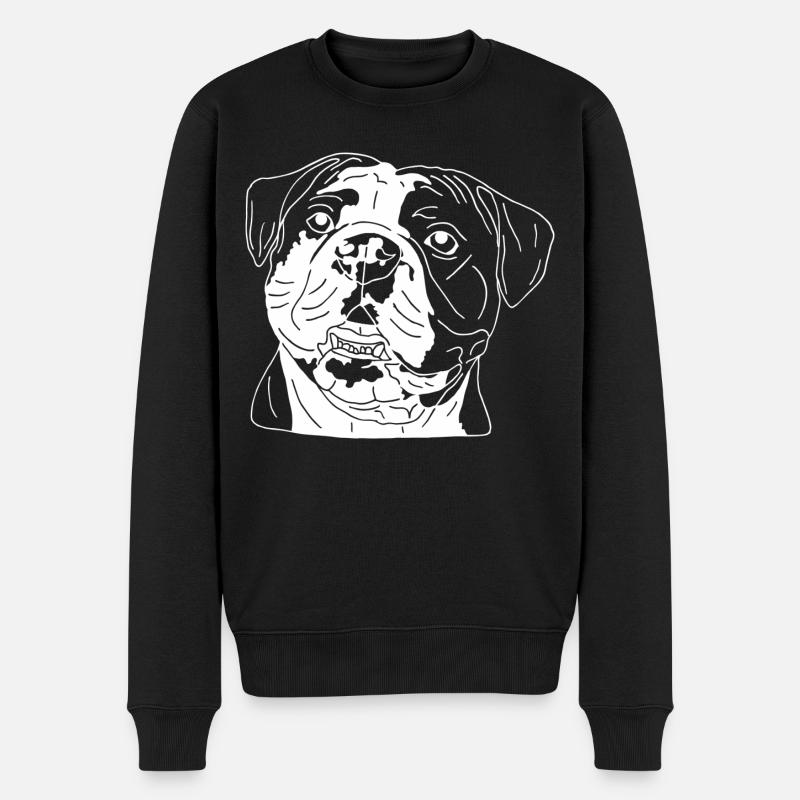 Old English Bulldog - Männer Premium Bio Pullover - Schwarz