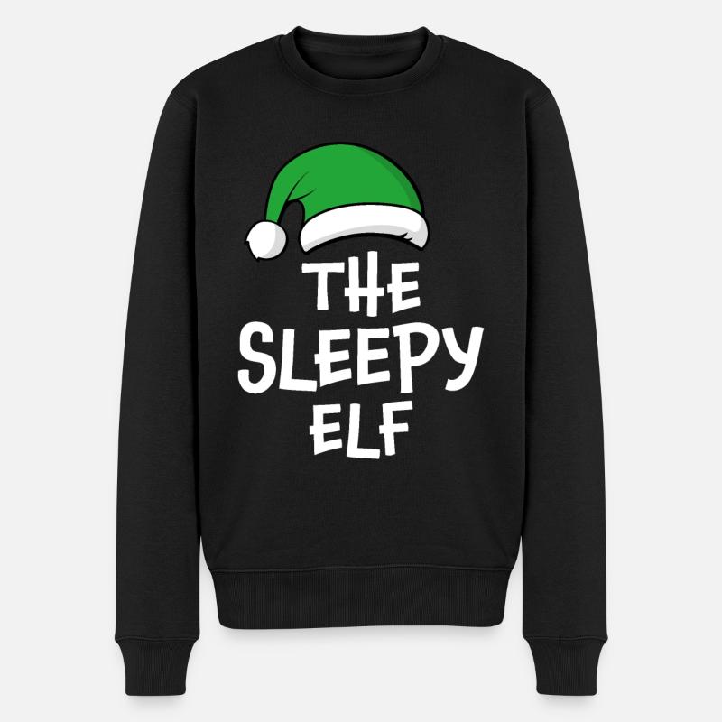 Der schläfrige Elf - Männer Premium Bio Pullover - Schwarz