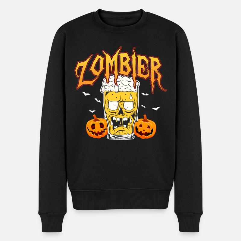 Zombier Halloween - Männer Premium Bio Pullover - Schwarz