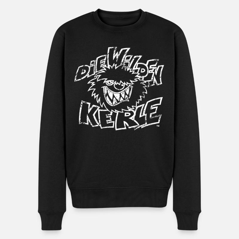 Die Wilden Kerle Original Logo used Look - Männer Premium Bio Pullover - Schwarz