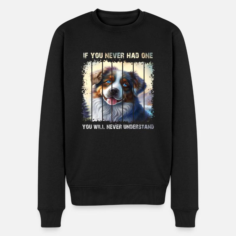 Australischer Schäferhund - Männer Premium Bio Pullover - Schwarz