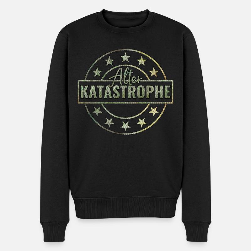 Alter Katastrophe - Männer Premium Bio Pullover - Schwarz