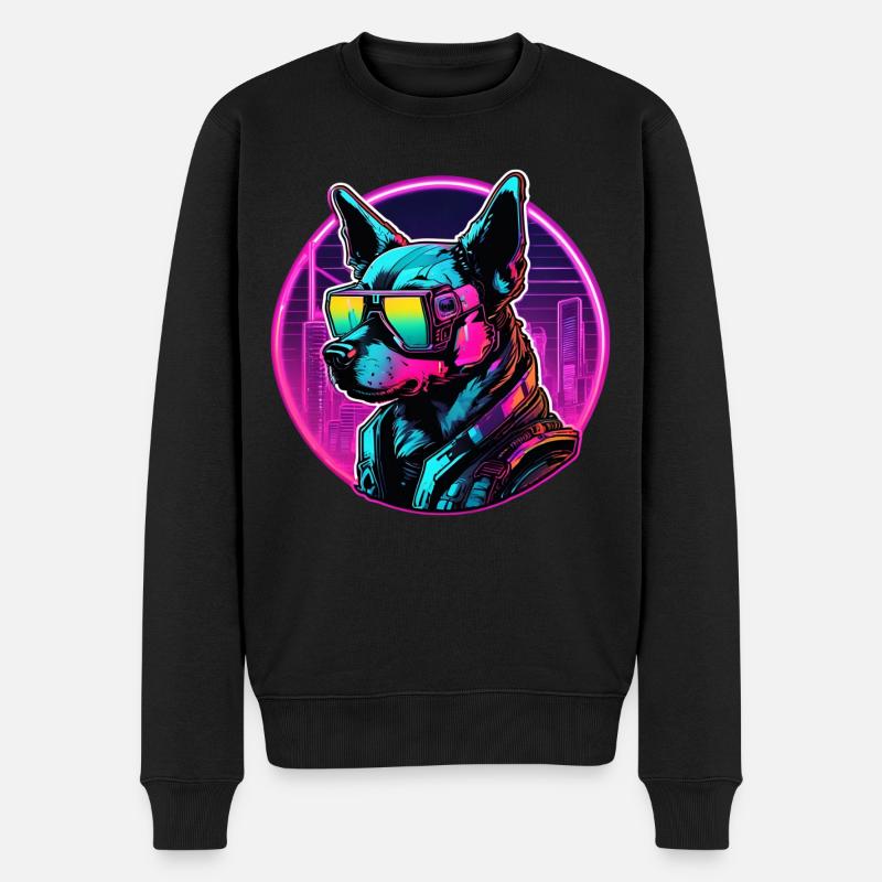 Der coolste Hund im Club - Männer Premium Bio Pullover - Schwarz