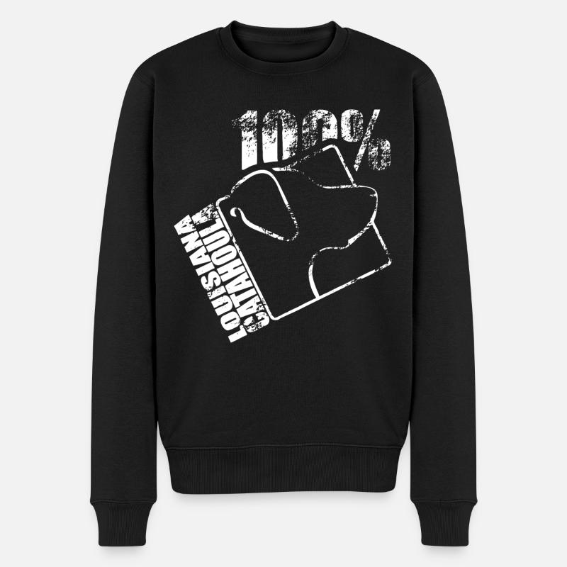 LOUISIANA CATAHOULA 100 - Männer Premium Bio Pullover - Schwarz