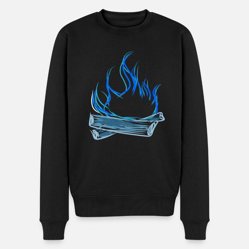 Lagerfeuer feuer - Männer Premium Bio Pullover - Schwarz