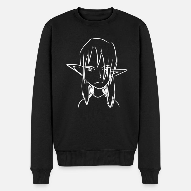 elf anime - Männer Premium Bio Pullover - Schwarz